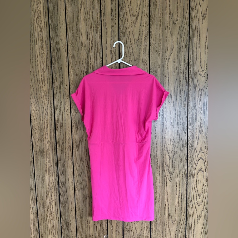 Charlie Paige Hot Pink Half-Zip Swim Coverup Dress - Picture 6 of 9